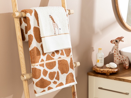 [10034076001] Safari Baby Bath Towel Set Natural