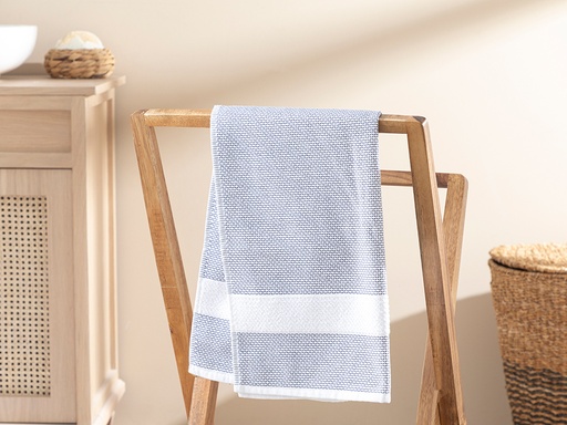 [10031999001] Elegant Lines Face Towel Seaside Pop (Blue)