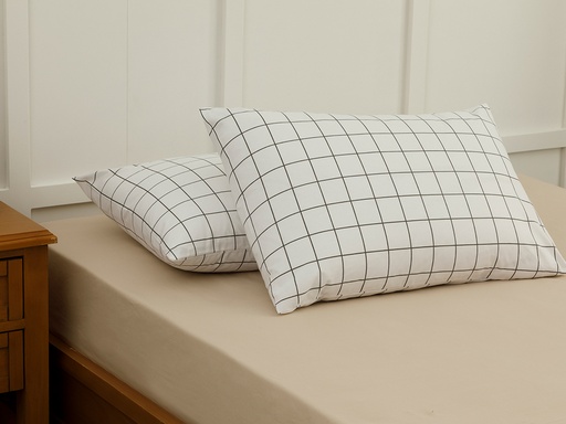 [10030309001] Plain Check Kombin Pillowcase TIMELESS ROMANCE