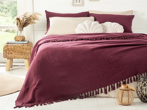 [10032143007] Marine Pop Bed Quilt Timeless (160x240cm, ClaretRed, ForOnePerson)