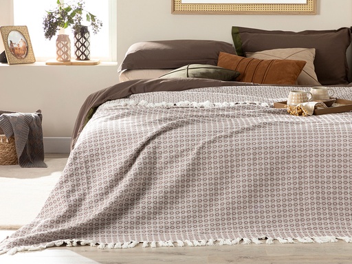 [10033119001] Bracket Bed Quilt Timeless (160x240cm, Brown, ForOnePerson)