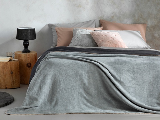 [10036803002] Plain Blanket Timeless (200x220cm, Gray-Anthracite, DoublePerson)