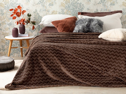 [10033396004] Softy Braid Blanket Timeless (Brown)