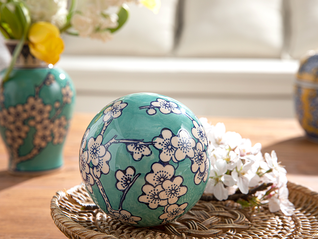 Sakura Garden Decorative Object Bleu Blanc