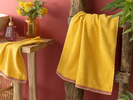 [10035446002] Tropic Face Towel Flowertopia (Yellow)