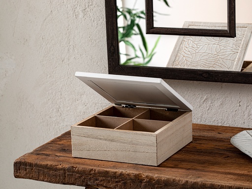 [10034081001] Leaf Decorative Box Natural