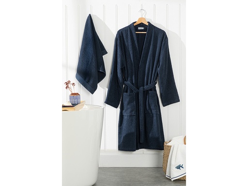 [10035198001] Plain Bathrobe Set Coastal Dream (S-M)