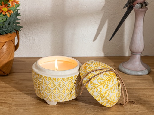 [10034528002] Frond Scented Candle Flowertopia (Yellow)