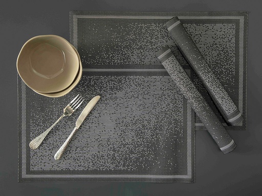 [10035529001] Glitz Place Mat Blurred Lines (Anthracite)