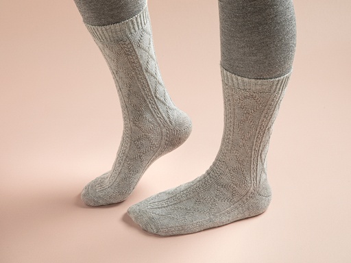 [10036840001] Soft Diamond Long Socks Timeless