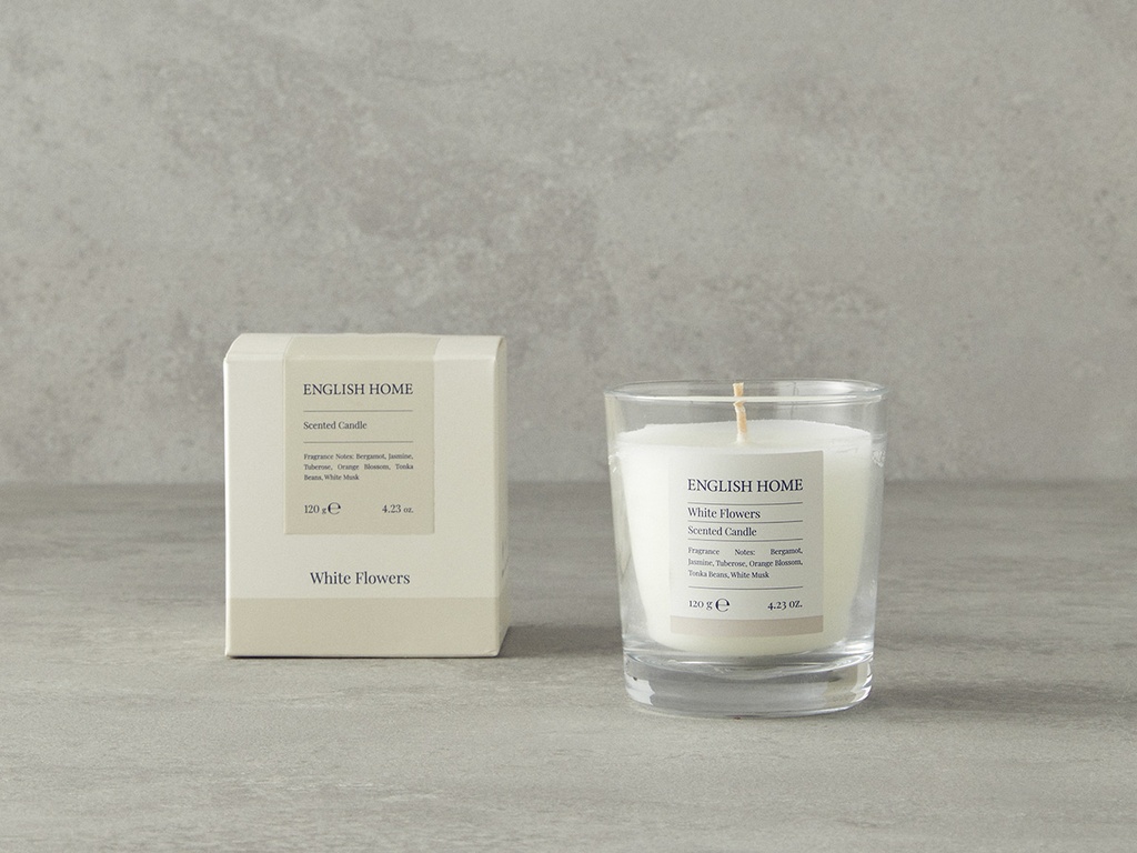 White Flowers Scented Candle Timeless