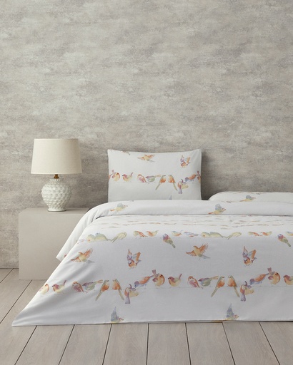 [10042604003] Bird Talk Duvet Cover Set Timeless