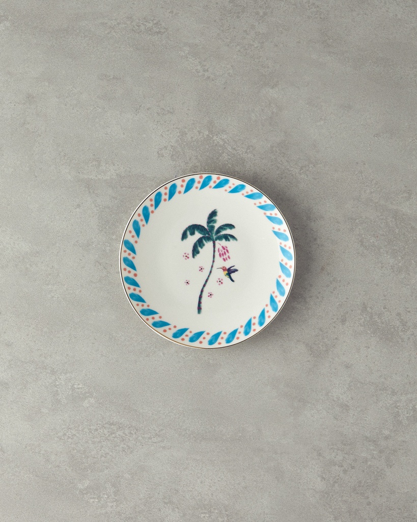 Carnival Palm Cake Plate Exotic Carnival