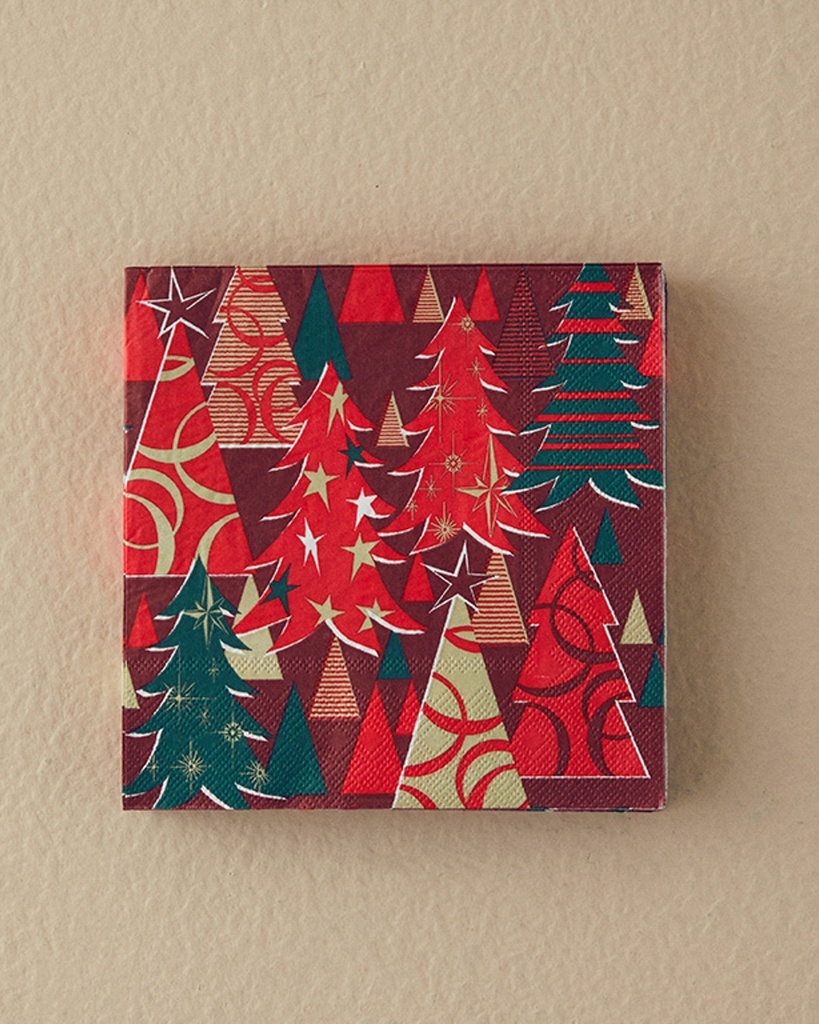 Trees Red Napkin Cheerful Holidays