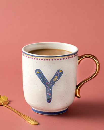 [10034121001] Letter Y Mug Flowertopia