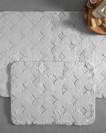 Modest Grid Bath Mat Set Timeless