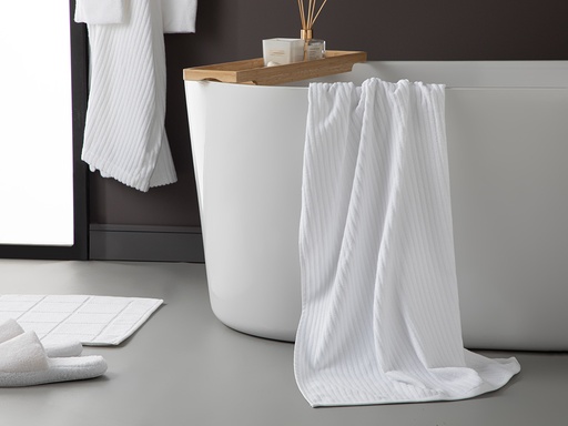 [10036997001] Strıpe Bath Towel WHITE COLLECTION