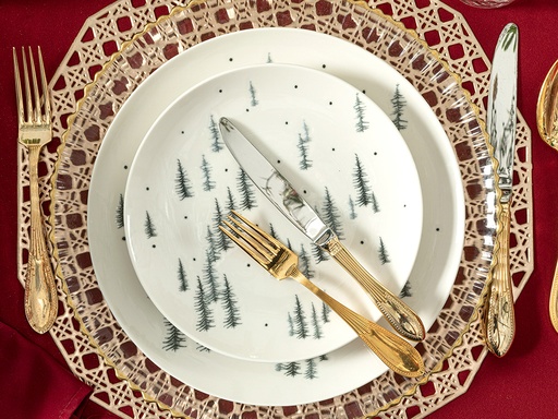 [10036103001] Pine Tree Forest Cake Plate Simple Pleasures