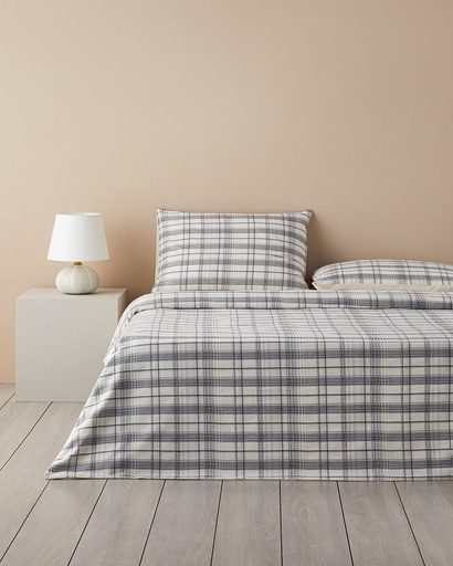 [10045217003] Waffle Check Duvet Cover Set Timeless